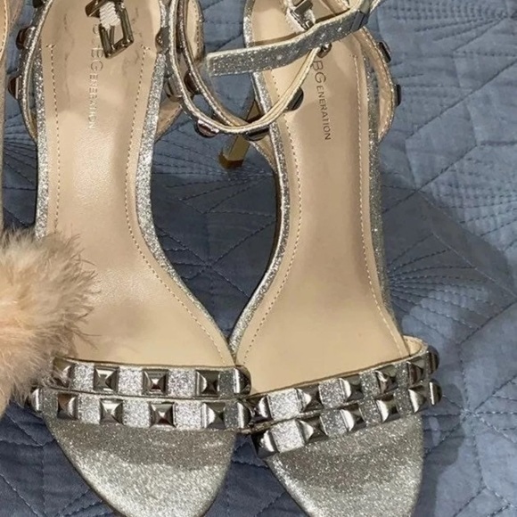 BCBgeneneration size 7 heels brides sparkly prom sequin women's shoes sequin - Picture 1 of 2